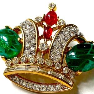 Kenneth J Lane crown brooch KJL
